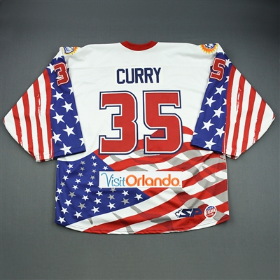 John Curry - 2013-14 - White- Golden Goalie- Game-Issued Jersey 