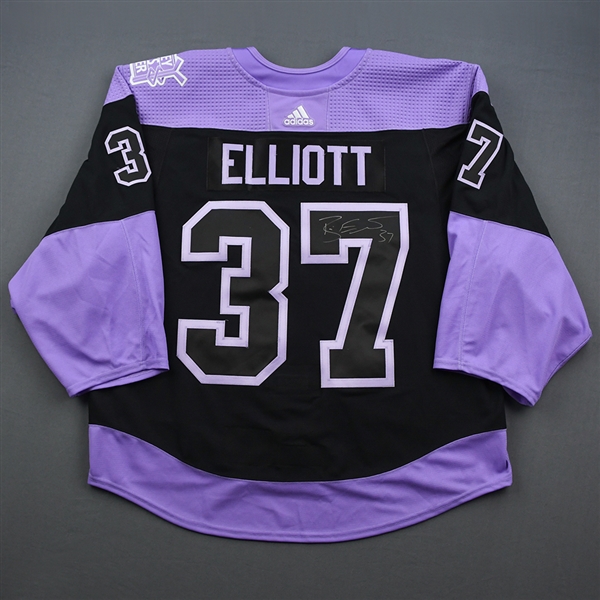 Brian Elliott - Warmup-Worn Hockey Fights Cancer Autographed Jersey - Nov. 25, 2019 & Dec. 17, 2019