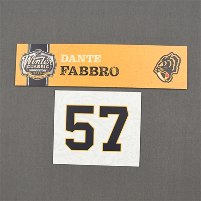Dante Fabbro - 2020 NHL Winter Classic - Game-Used Name & Number Plate