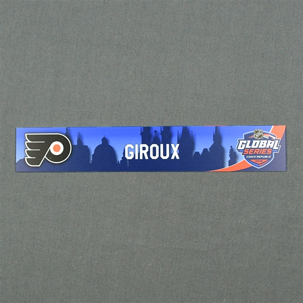 Claude Giroux - 2019 NHL Global Series Locker Room Nameplate Game-Issued
