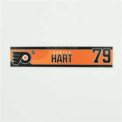 Carter Hart - Philadelphia Flyers - Game-Used - Locker Room Nameplate