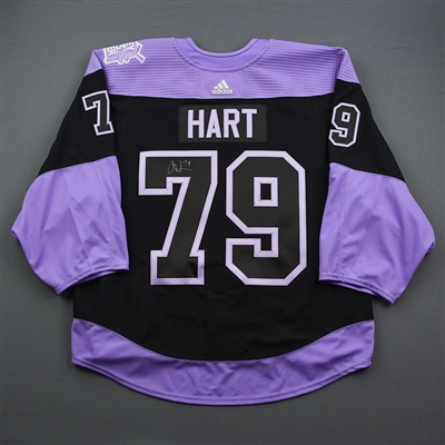 Carter Hart - Warmup-Worn Hockey Fights Cancer Autographed Jersey - Nov.25, 2019 & Dec. 17, 2019