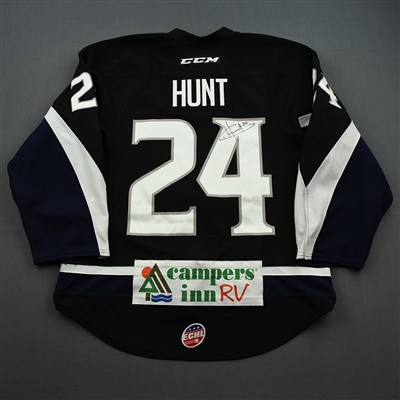 Garet Hunt - Jacksonville Icemen - Game-Worn - Black w/C - Autographed Jersey 