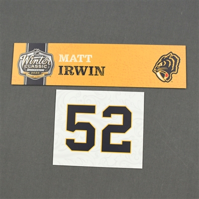 Matt Irwin - 2020 NHL Winter Classic - Game-Used Name & Number Plate