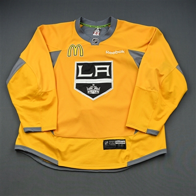 Dustin Brown - 15-16 - Los Angeles Kings - Yellow Practice Jersey w/McDonalds Patch