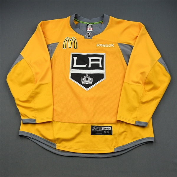 Tanner Pearson - 15-16 - Los Angeles Kings - Yellow Practice Jersey w/McDonalds Patch