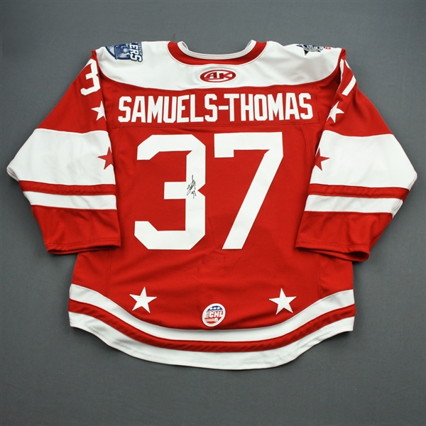 Jordan Samuels-Thomas - 2020 ECHL All-Star Classic - Eastern - Game-Worn During GM 5 & 6, Skills Comp. & Semi-Finals Auto Jersey & Socks 