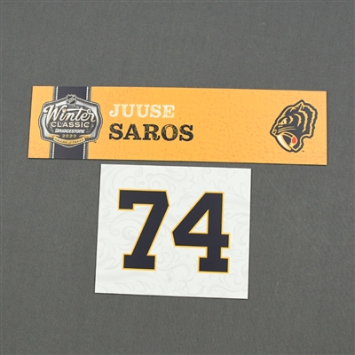 Juuse Saros - 2020 NHL Winter Classic - Game-Used Name & Number Plate
