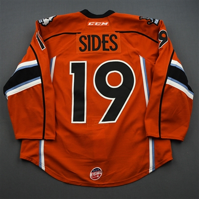 Joey Sides - Kansas City Mavericks - Game-Worn - Orange Jersey 