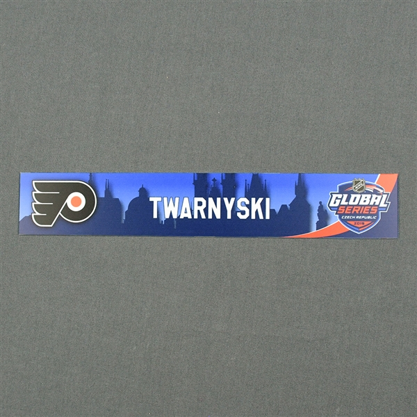 Carsen Twarynski - 2019 NHL Global Series Locker Room Nameplate Game-Issued