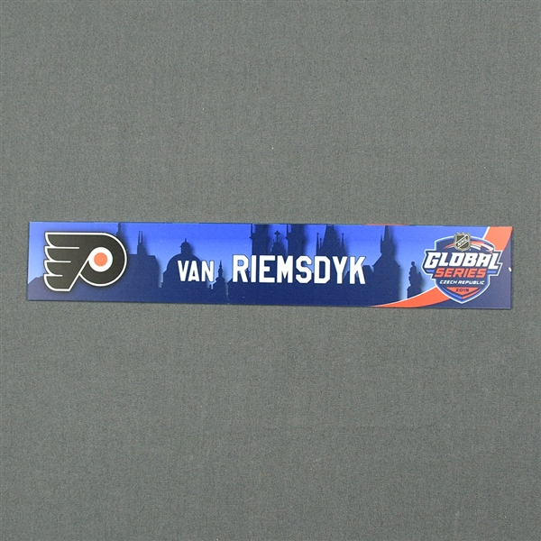James van Riemsdyk - 2019 NHL Global Series Locker Room Nameplate Game-Issued