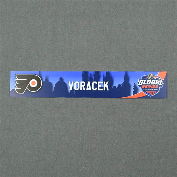 Jakub Voracek - 2019 NHL Global Series Locker Room Nameplate Game-Issued