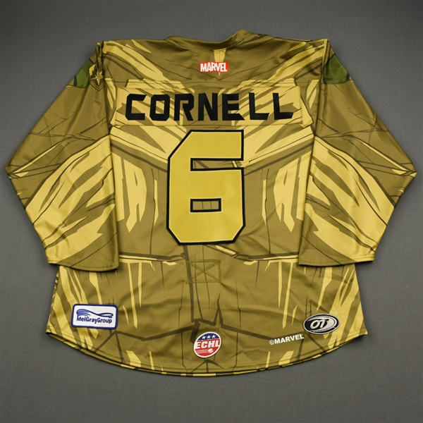 Mike Cornell - Groot - 2019-20 MARVEL Super Hero Night - Game-Issued Jersey w/A & Socks 