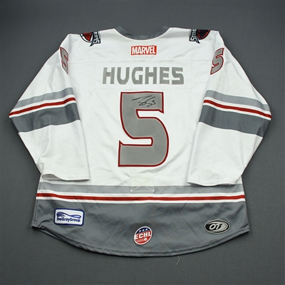 Tommy Hughes - Thor - 2019-20 MARVEL Super Hero Night - Game-Worn Autographed Jersey w/A and Socks 
