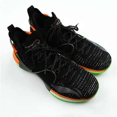 C.J. McCollum - Game-Worn Sneakers - Li-Ning Speed VI Premium "Halloween" (Black/Orange/Bright Green-White) - November 2-4, 2019