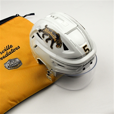 Dan Hamhuis - 2020 NHL Winter Classic - Game-Worn Helmet w/Helmet Bag - Worn Jan. 1, Jan. 18 & Feb. 16