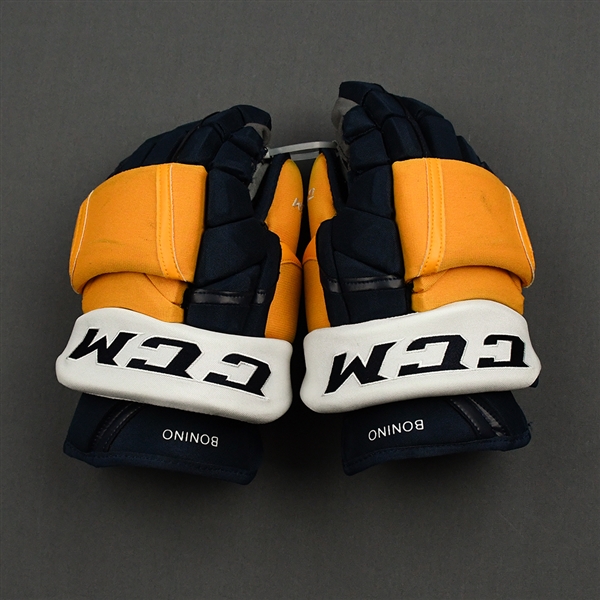 Nick Bonino - 2020 NHL Winter Classic - Game-Worn Gloves - Worn Jan. 1, Jan. 18 & Feb. 16