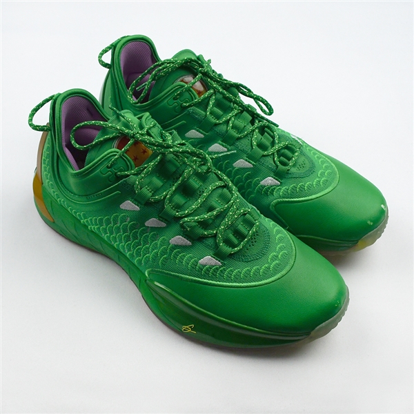 Gordon Hayward - Game-Used Shoes - 2019 ANTA GH1 "Dragon Ball Z" PE (Green/Gold) - Jan. 30, 2020 & Feb. 1, 2020
