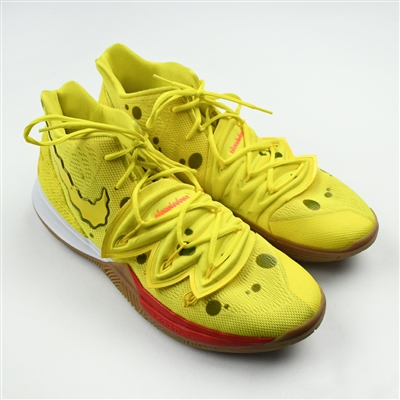 Jared Dudley - Game-Used Shoes - Nike Kyrie 5 "Spongebob Squarepants" (Opti Yellow/Opti Yellow) - Nov. 17, 2019 vs. Atlanta Hawks