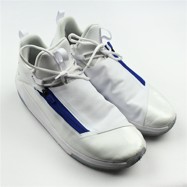 Tim Hardaway Jr. - Game-Used Shoes - Jordan Jumpman Hustle PE (White/Old Royal) - Nov. 20 & 26, 2019