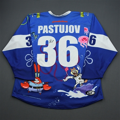 Sasha Pastujov - 2020 U.S. National Under-17 Development Team - Spongebob Square Pants Game-Worn - A/Removed - Autographed Jersey