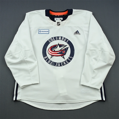 Anthony Duclair - 18-19 - Columbus Blue Jackets - White Practice Jersey w/ OhioHealth Patch
