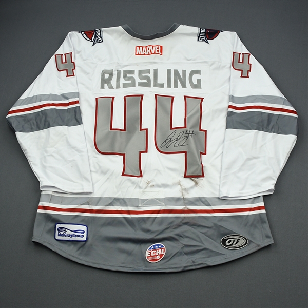 Jaynen Rissling - Thor - 2019-20 MARVEL Super Hero Night - Game-Worn Autographed Jersey and Socks 