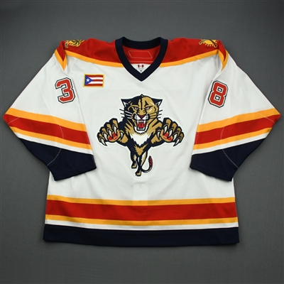 Janis Sprukts - Florida Panthers - White w/ Puerto Rico Inaugural Game Patch 