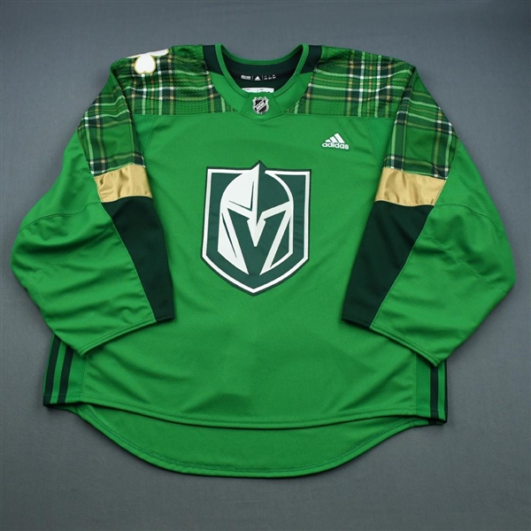 Blank Size 58G - 18-19 - Vegas Golden Knights -  Green "St. Patricks Day" Warm-Up (Adidas adizero)  Jersey 