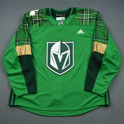 Blank Size 58 - 18-19 - Vegas Golden Knights -  Green "St. Patricks Day" Warm-Up (Adidas adizero)  Jersey 