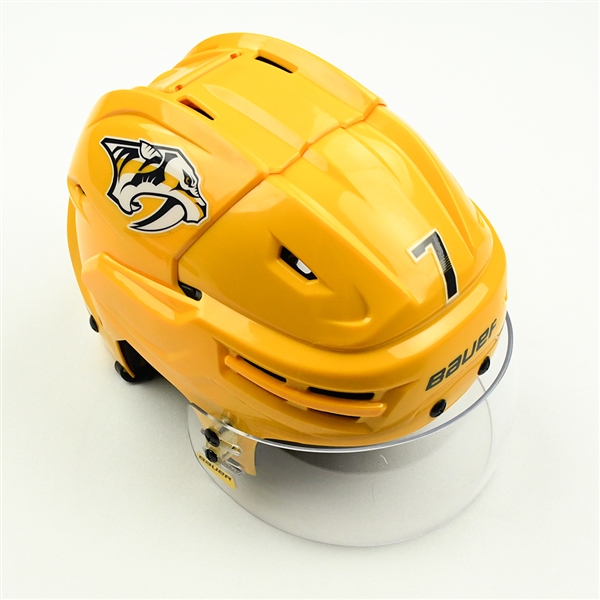 Yannick Weber - Game-Worn Gold Helmet - 2019-20 NHL Season