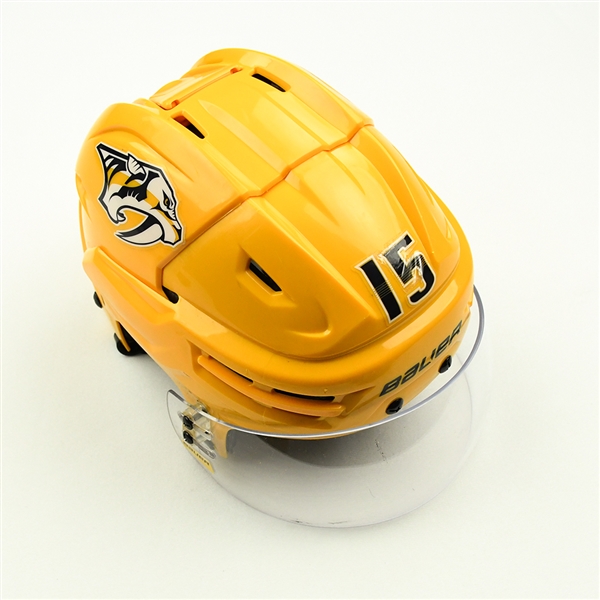 Craig Smith - Game-Worn Gold Helmet - 2019-20 NHL Season