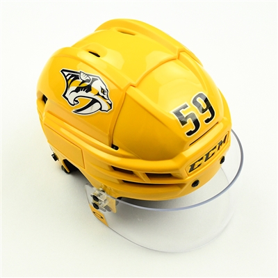 Roman Josi - Game-Worn Gold Helmet - 2019-20 NHL Season