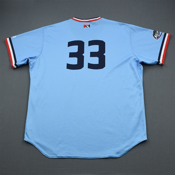 Toby Gardenhire - Fort Myers Miracle - Powder Blue Game-Worn Jersey