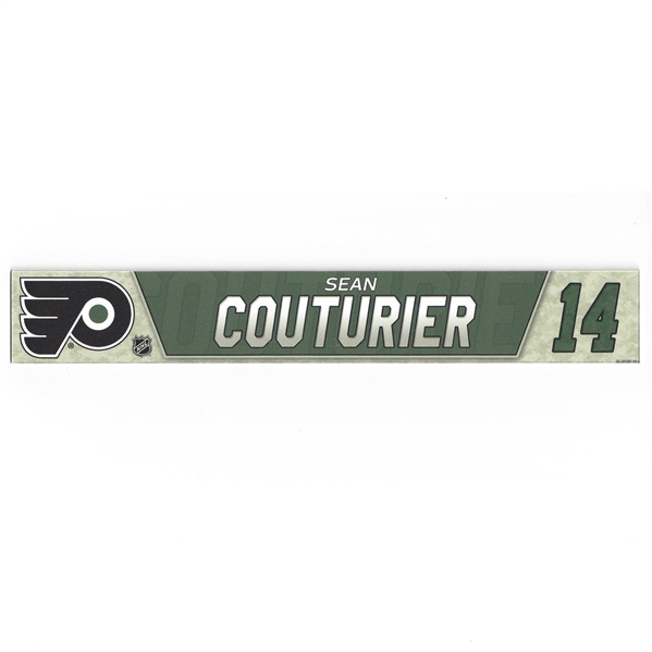 Sean Couturier - Philadelphia Flyers - Military Locker Room Nameplate - Nov. 10, 2018 