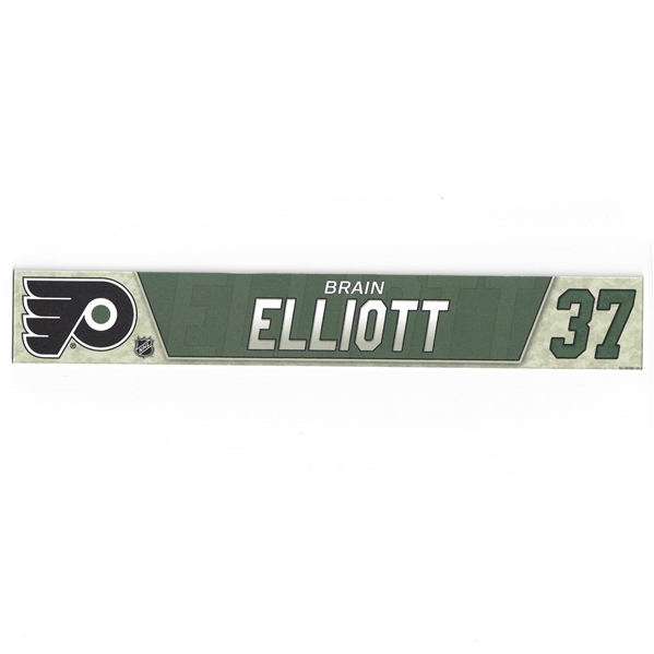 Brian Elliott - Philadelphia Flyers - Military Locker Room Nameplate - Nov. 10, 2018 