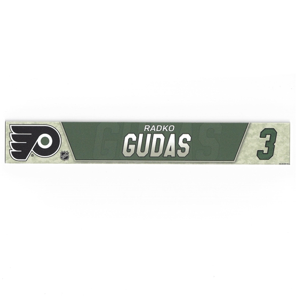 Radko Gudas - Philadelphia Flyers - Military Locker Room Nameplate - Nov. 10, 2018