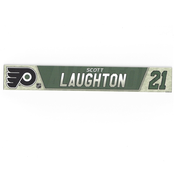 Scott Laughton - Philadelphia Flyers - Military Locker Room Nameplate - Nov. 10, 2018