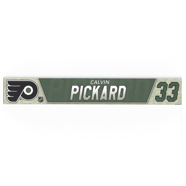 Calvin Pickard - Philadelphia Flyers - Military Locker Room Nameplate - Nov. 10, 2018