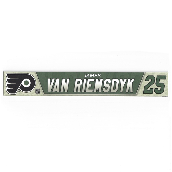 James van Riemsdyk - Philadelphia Flyers - Military Locker Room Nameplate - Nov. 10, 2018