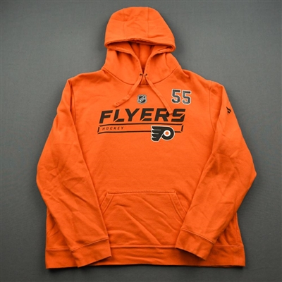 2019-20 Philadelphia Flyers - Samuel Morin - Team Issued - Orange Hooded Sweatshirt