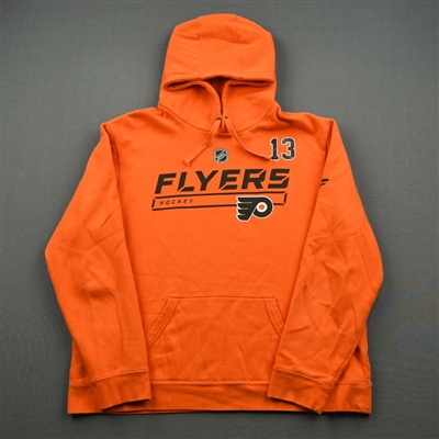 2019-20 Philadelphia Flyers - Kevin Hayes - Team Issued - Orange Hooded Sweatshirt