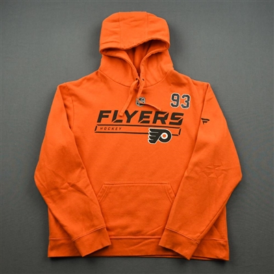 2019-20 Philadelphia Flyers - Jakub Voracek - Team Issued - Orange Hooded Sweatshirt