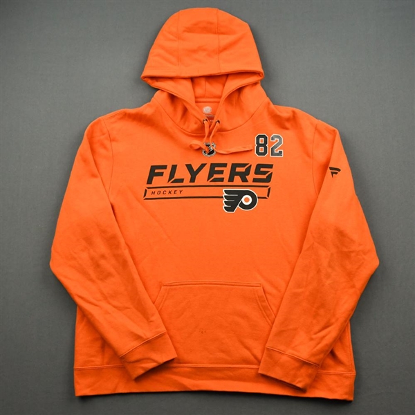 2019-20 Philadelphia Flyers - Connor Bunnaman - Team Issued - Orange Hooded Sweatshirt