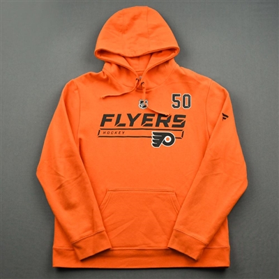 2019-20 Philadelphia Flyers - German Rubtsov - Team Issued - Orange Hooded Sweatshirt