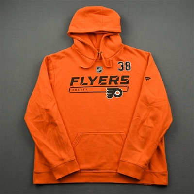 2019-20 Philadelphia Flyers - Derek Grant - Team Issued - Orange Hooded Sweatshirt