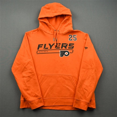 2019-20 Philadelphia Flyers - James van Riemsdyk - Team Issued - Orange Hooded Sweatshirt