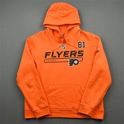2019-20 Philadelphia Flyers - Carsen Twarynski - Team Issued - Orange Hooded Sweatshirt
