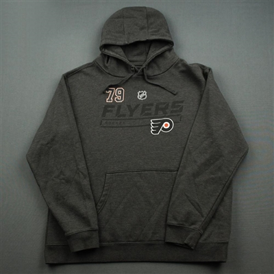 2019-20 Philadelphia Flyers - Carter Hart - Team Issued - Gray Hooded Sweatshirt
