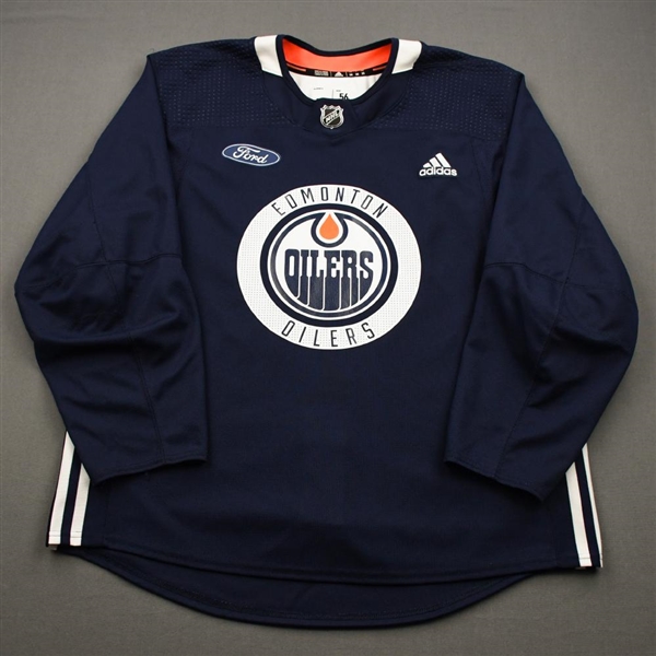 Brad Malone - 2018-19 - Edmonton Oilers - Navy Practice Jersey w/ Ford Patch